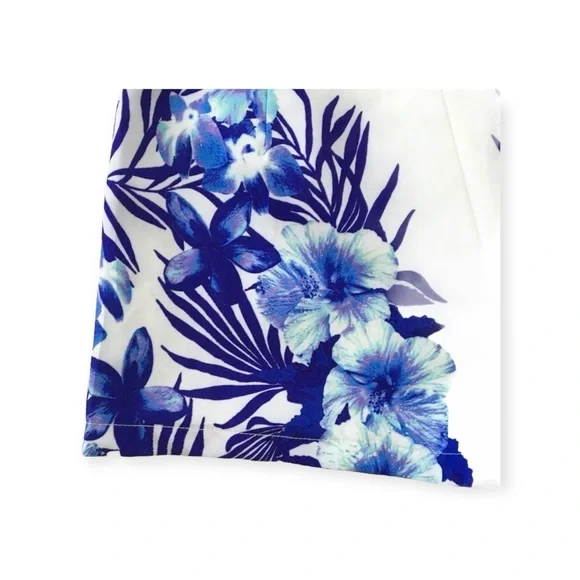 new LF into ๐ Festival Hibiscus Print Chiffon Short ๐ Jewel Tone Blue Purp ๐ 6 - Picture 3 of 16